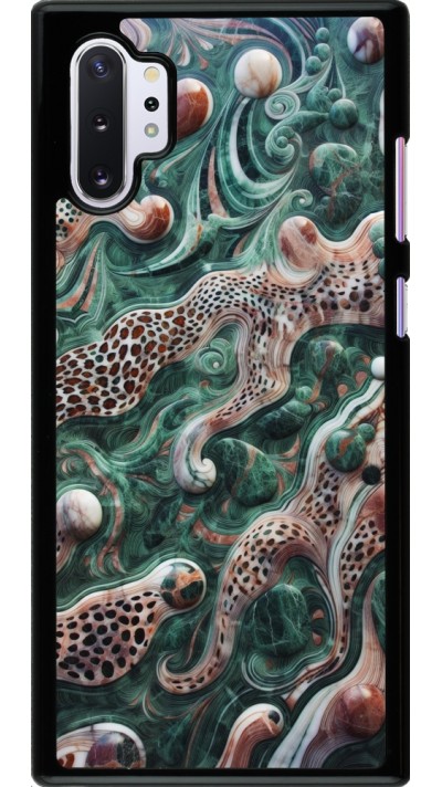 Samsung Galaxy Note 10+ Case Hülle - Grüner Marmor und abstrakter Leopard