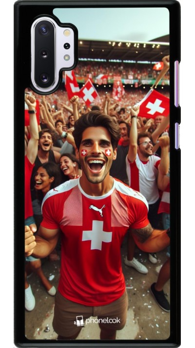 Samsung Galaxy Note 10+ Case Hülle - Schweizer Fan Euro 2024
