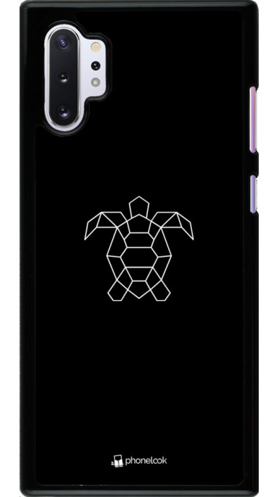 Coque Samsung Galaxy Note 10+ - Turtles lines on black