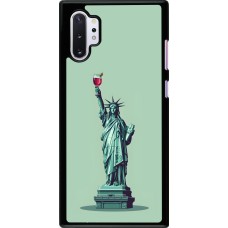 Samsung Galaxy Note 10+ Case Hülle - Freiheitsstatue mit einem Glas Wein