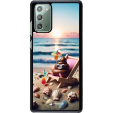 Samsung Galaxy Note 20 Case Hülle - Kackhaufen Emoji auf Liegestuhl