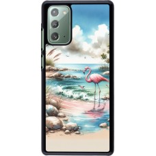 Samsung Galaxy Note 20 Case Hülle - Flamingo Aquarell