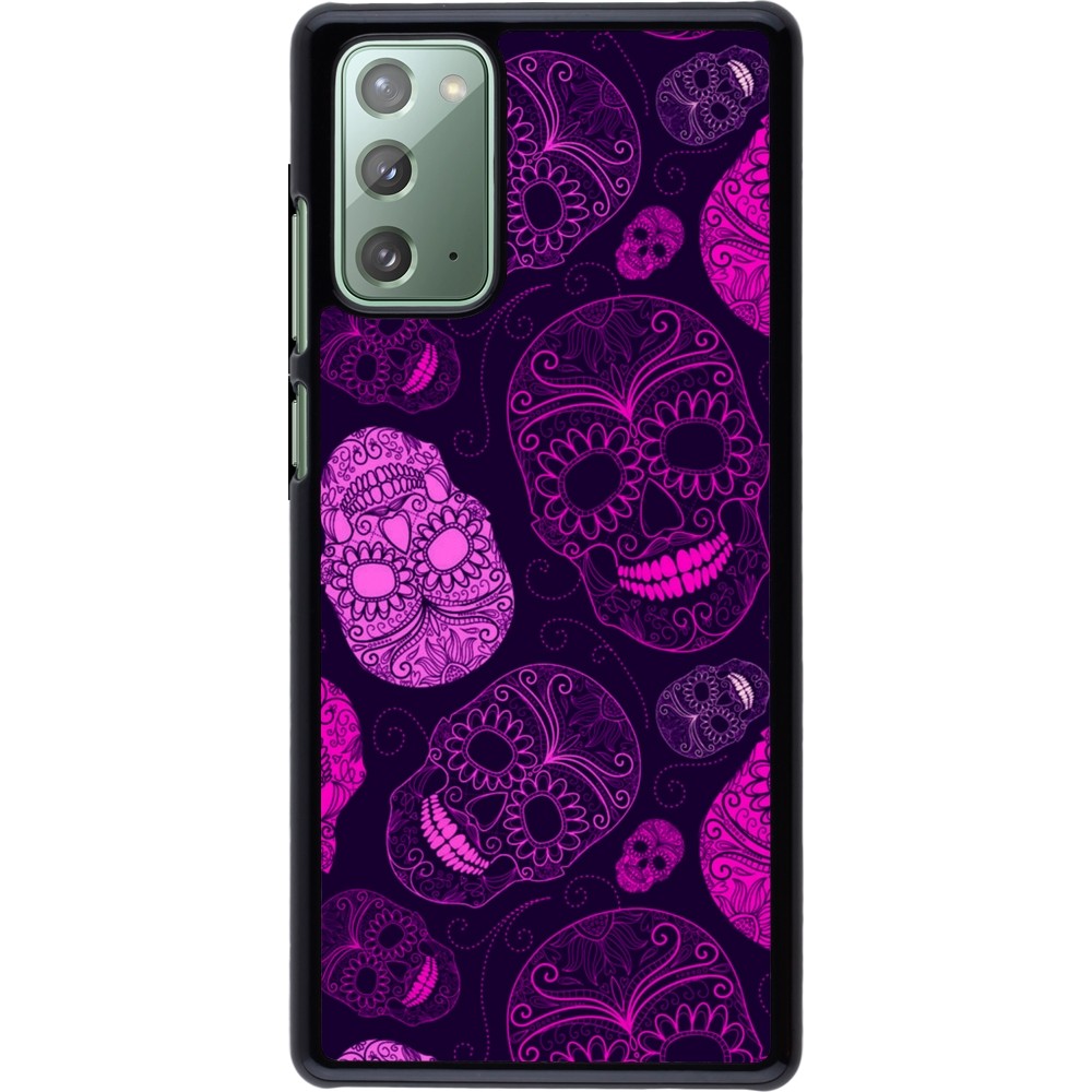 Samsung Galaxy Note 20 Case Hülle - Halloween 2023 pink skulls