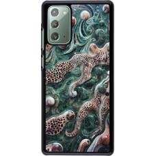 Samsung Galaxy Note 20 Case Hülle - Grüner Marmor und abstrakter Leopard