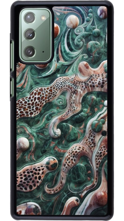 Samsung Galaxy Note 20 Case Hülle - Grüner Marmor und abstrakter Leopard