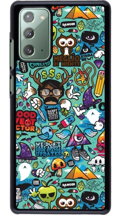 Samsung Galaxy Note 20 Case Hülle - Mixed Cartoons Turquoise