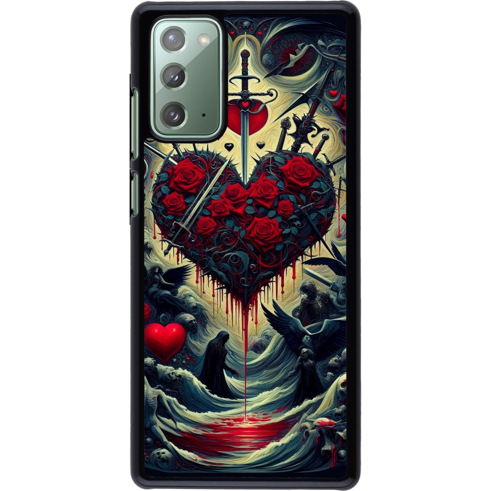 Samsung Galaxy Note 20 Case Hülle - Dunkle Liebe Herz Blut