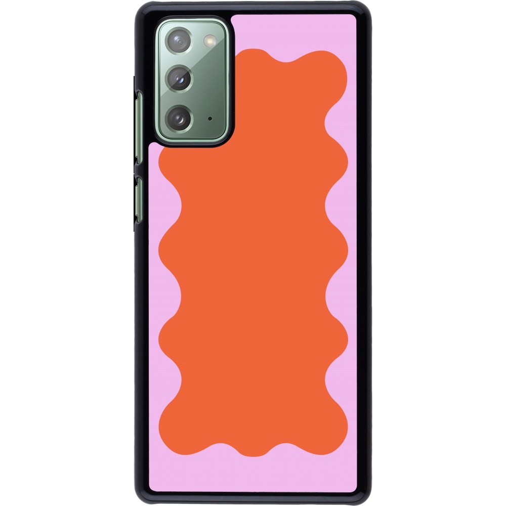 Samsung Galaxy Note 20 Case Hülle - Wavy Rectangle Orange Pink