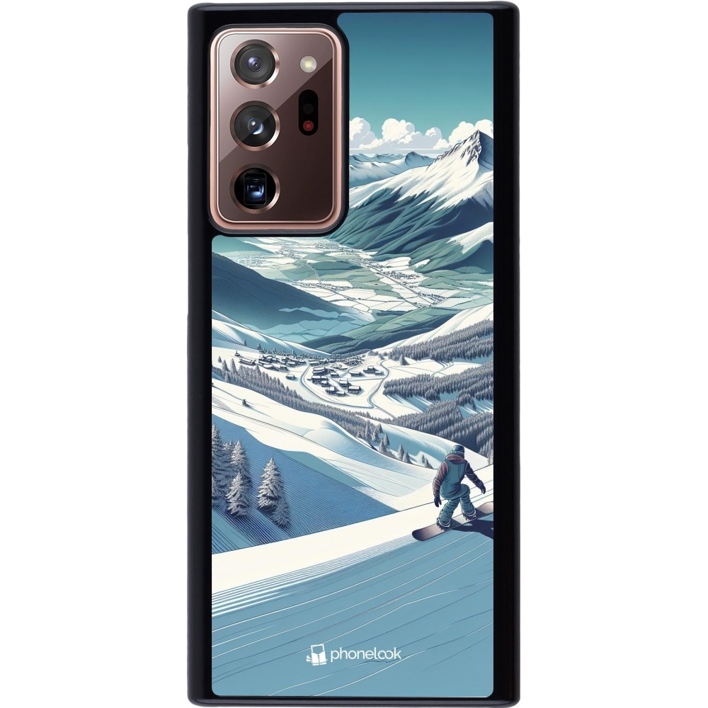 Samsung Galaxy Note 20 Ultra Case Hülle - Snowboarder Berg