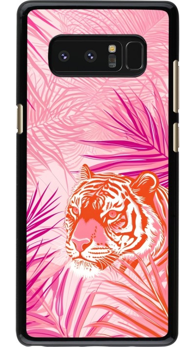 Samsung Galaxy Note8 Case Hülle - Tiger Palmen rosa