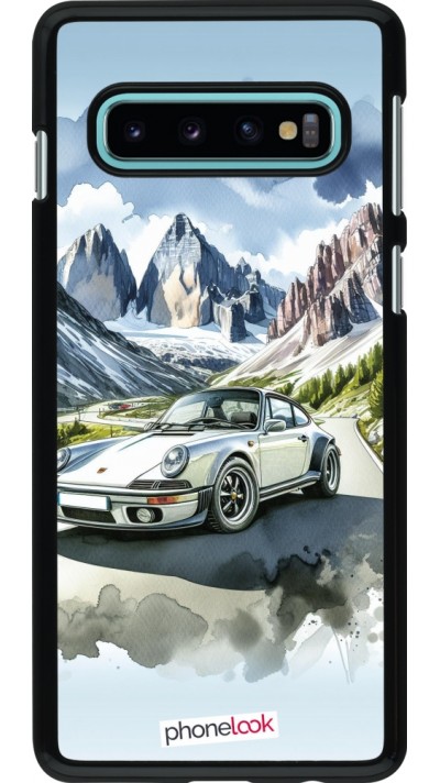 Coque Samsung Galaxy S10 - Porsche 911 Mountain Watercolor