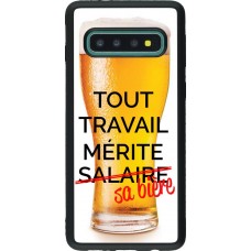 Hülle Samsung Galaxy S10 - Silikon schwarz Tout travail mérite sa bière