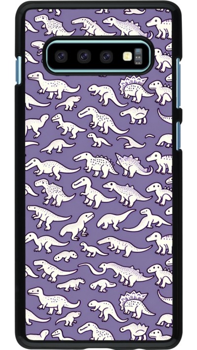 Samsung Galaxy S10+ Case Hülle - Mini-Dino-Muster violett