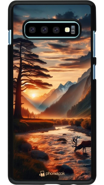 Coque Samsung Galaxy S10+ - Valley Sunset Deer Tree