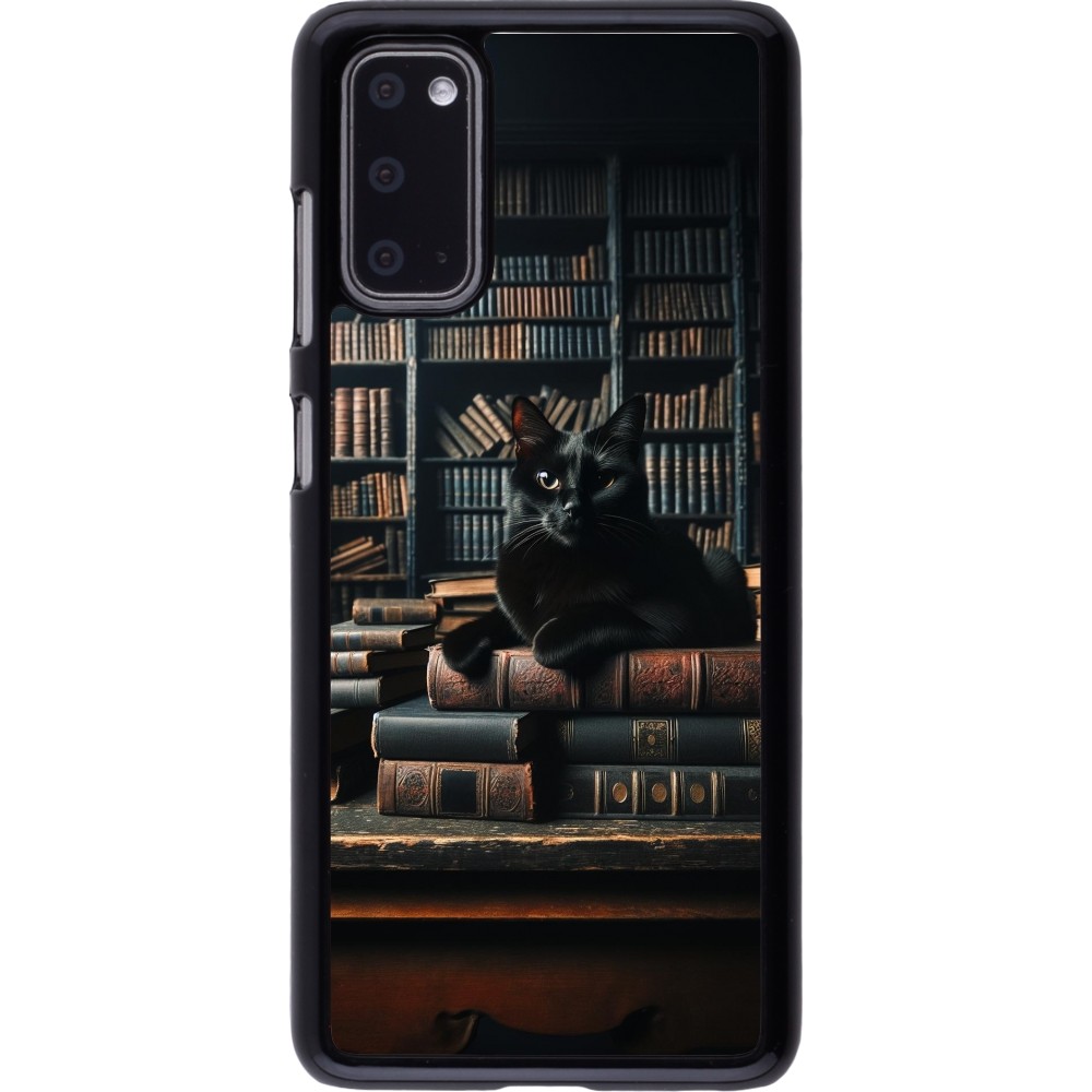 Samsung Galaxy S20 Case Hülle - Katze Bücher dunkel