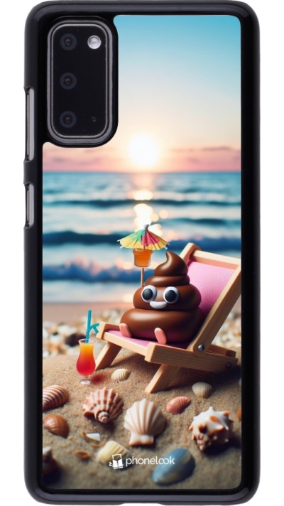 Samsung Galaxy S20 Case Hülle - Kackhaufen Emoji auf Liegestuhl