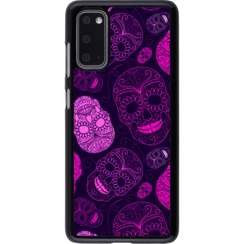 Samsung Galaxy S20 Case Hülle - Halloween 2023 pink skulls