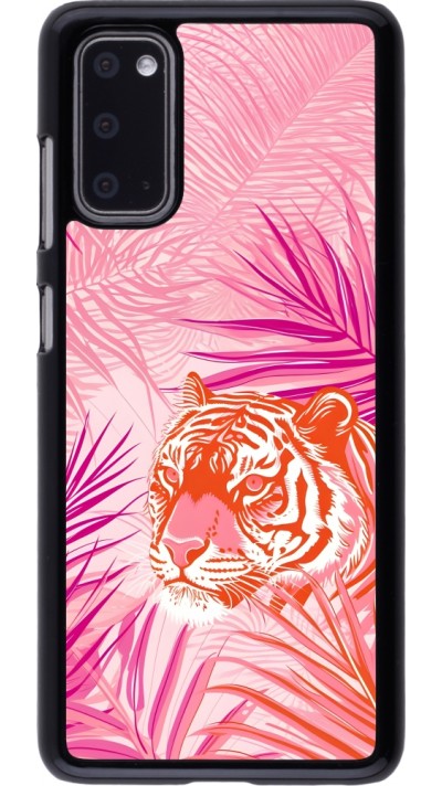 Samsung Galaxy S20 Case Hülle - Tiger Palmen rosa