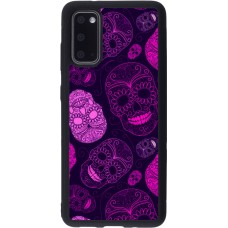 Samsung Galaxy S20 Case Hülle - Silikon schwarz Halloween 2023 pink skulls