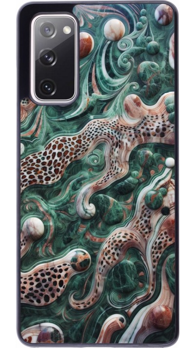 Samsung Galaxy S20 FE 5G Case Hülle - Grüner Marmor und abstrakter Leopard