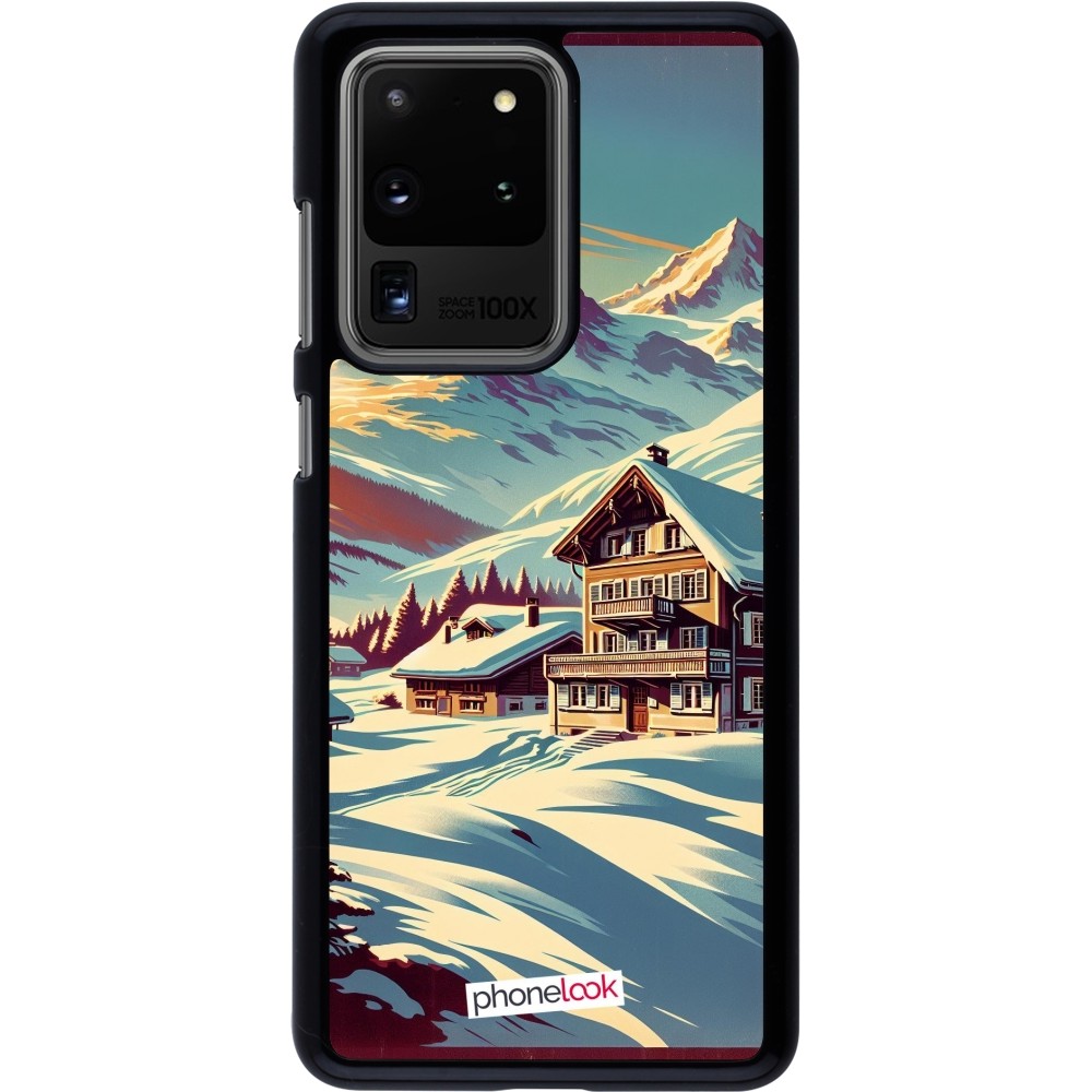 Samsung Galaxy S20 Ultra Case Hülle - Chalet Berg verschneit