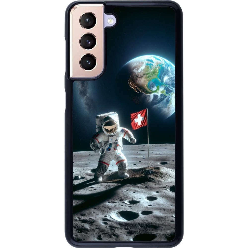 Samsung Galaxy S21 5G Case Hülle - Astro Schweiz auf dem Mond