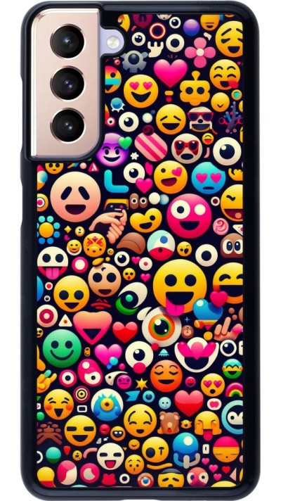 Samsung Galaxy S21 5G Case Hülle - Emoji Mix Farbe