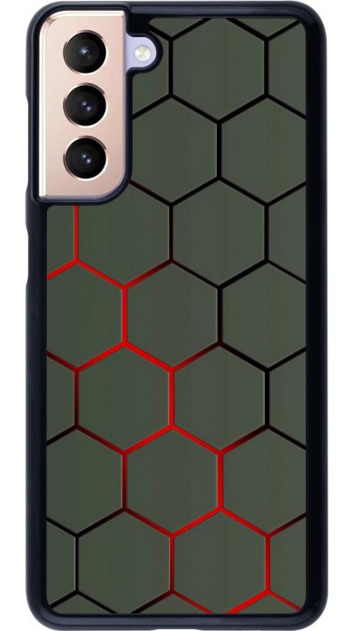 Hülle Samsung Galaxy S21 5G - Geometric Line red