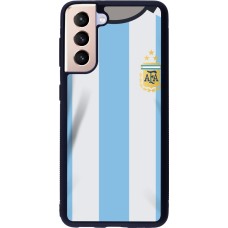 Samsung Galaxy S21 5G Case Hülle - Silikon schwarz Argentinien 2022 personalisierbares Fussballtrikot