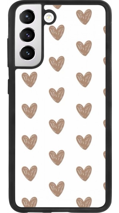 Coque Samsung Galaxy S21 FE 5G - Silicone rigide noir Autumn 2024 brown hearts