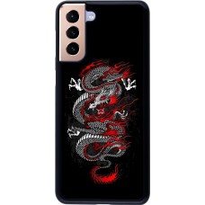 Samsung Galaxy S21+ 5G Case Hülle - Japanese style Dragon Tattoo Red Black