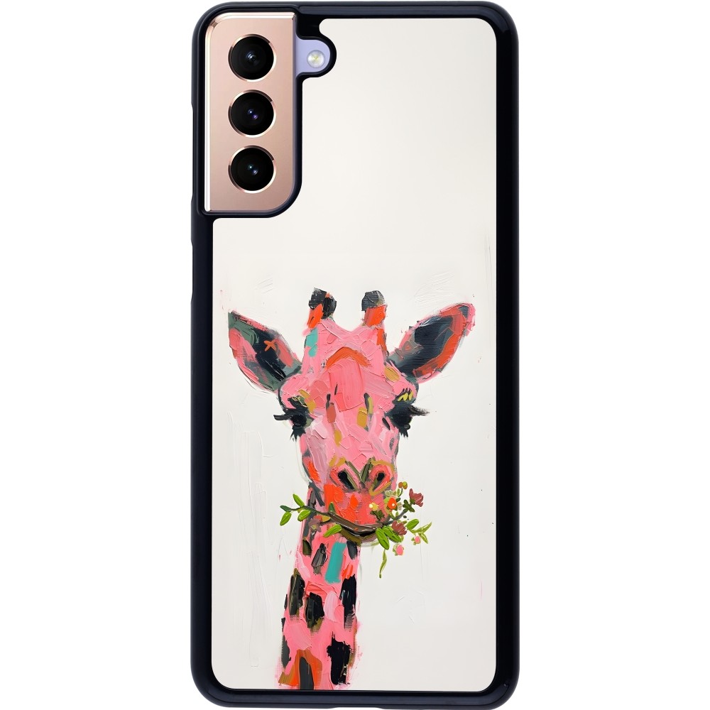 Samsung Galaxy S21+ 5G Case Hülle - Pink Girafe Paint