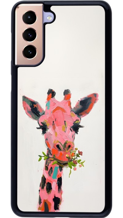 Samsung Galaxy S21+ 5G Case Hülle - Pink Girafe Paint