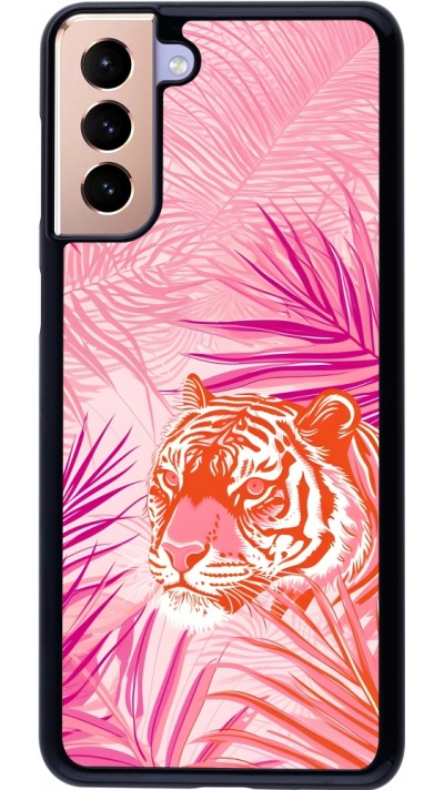 Samsung Galaxy S21+ 5G Case Hülle - Tiger Palmen rosa