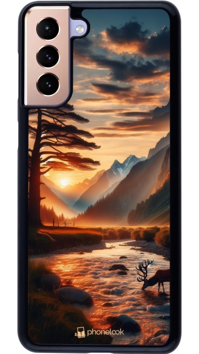 Samsung Galaxy S21+ 5G Case Hülle - Tal Sonnenuntergang Hirsch Baum