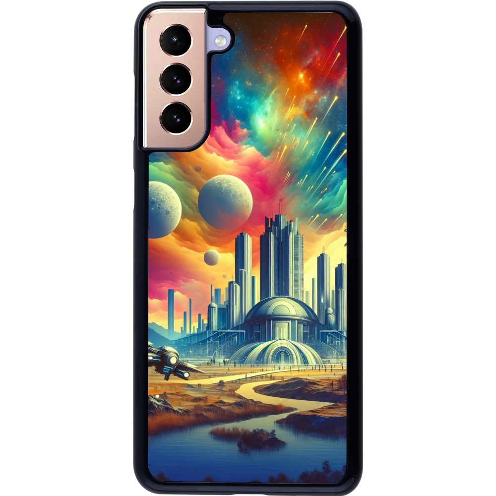 Samsung Galaxy S21+ 5G Case Hülle - Futuristische Stadt ausserhalb der Kuppel