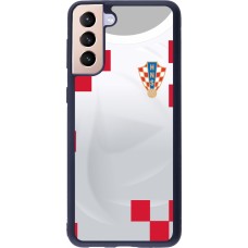 Samsung Galaxy S21+ 5G Case Hülle - Silikon schwarz Kroatien 2022 personalisierbares Fussballtrikot