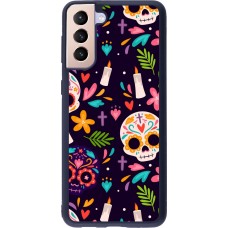 Samsung Galaxy S21+ 5G Case Hülle - Silikon schwarz Halloween 2023 mexican style