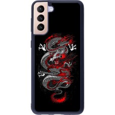 Samsung Galaxy S21+ 5G Case Hülle - Silikon schwarz Japanese style Dragon Tattoo Red Black