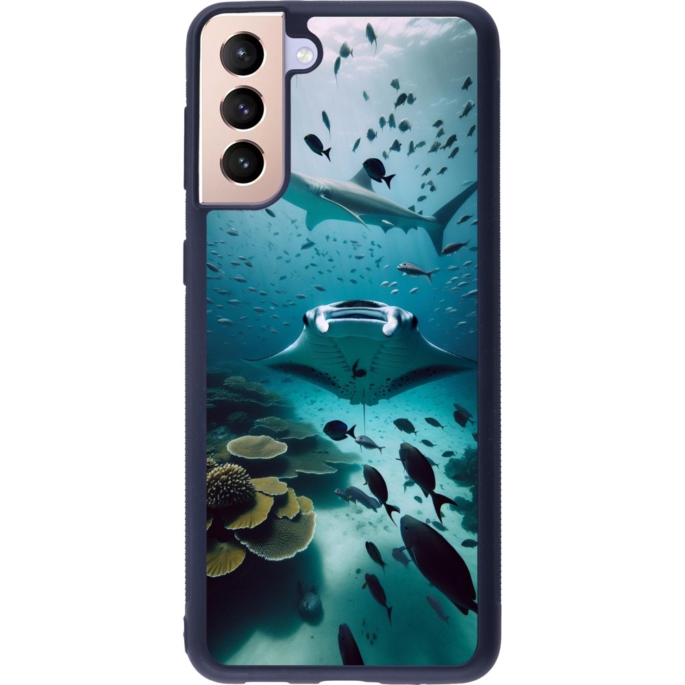 Samsung Galaxy S21+ 5G Case Hülle - Silikon schwarz Manta Lagune Reinigung