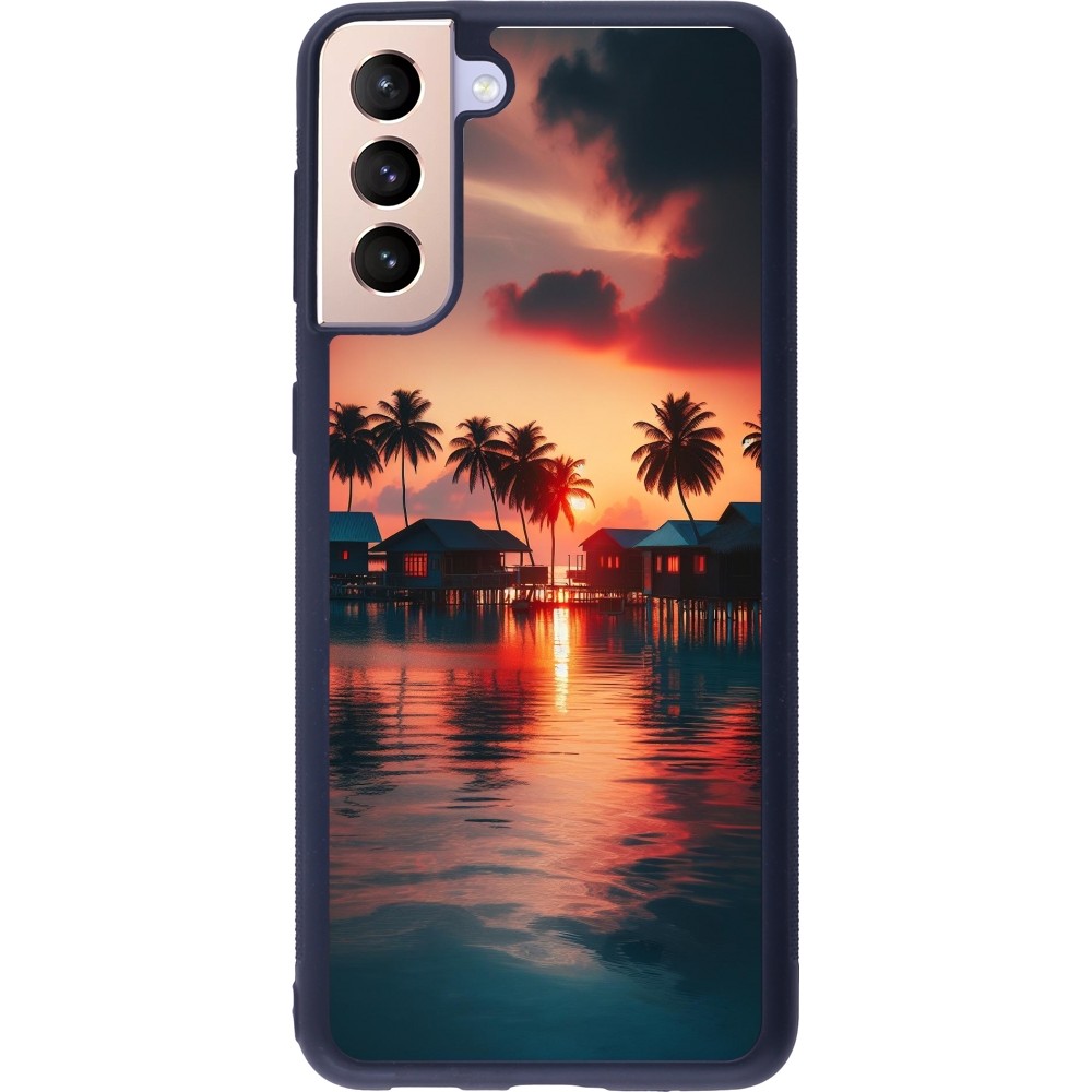 Samsung Galaxy S21+ 5G Case Hülle - Silikon schwarz Paradies Malediven