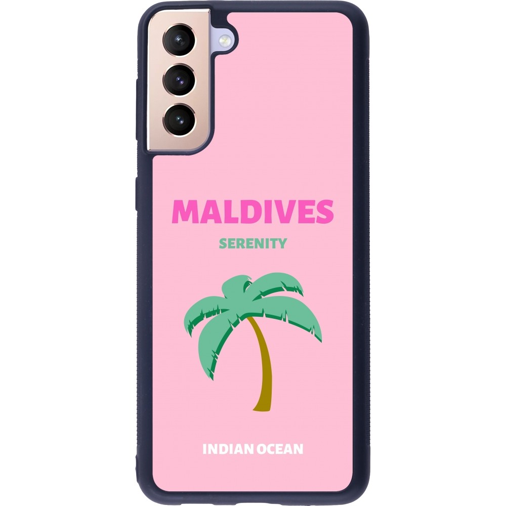 Samsung Galaxy S21+ 5G Case Hülle - Silikon schwarz Pop Summer Destination Maldives