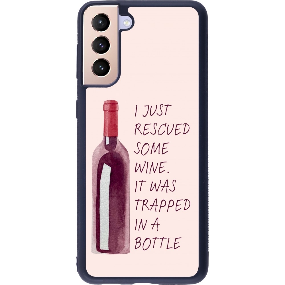 Samsung Galaxy S21+ 5G Case Hülle - Silikon schwarz I just rescued some wine