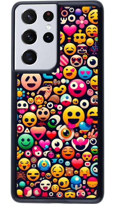 Samsung Galaxy S21 Ultra 5G Case Hülle - Emoji Mix Farbe