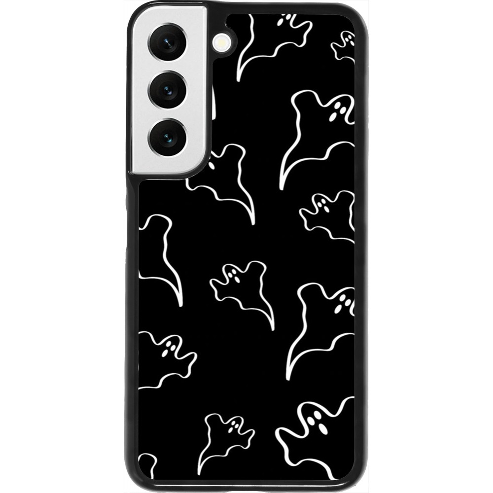 Samsung Galaxy S22 Case Hülle - Halloween 2024 black and white ghosts