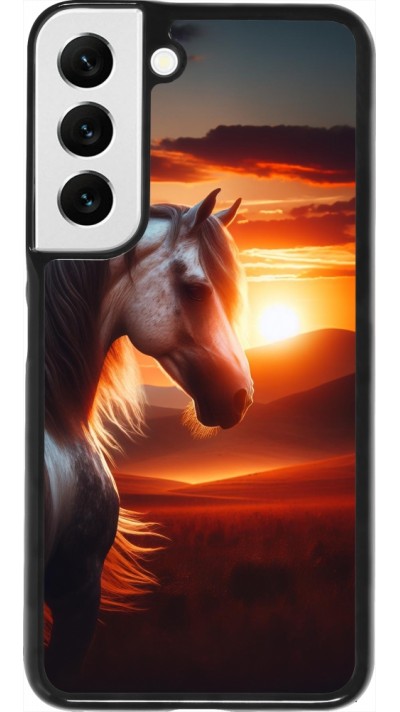 Samsung Galaxy S22 Case Hülle - Majestätischer Sonnenuntergang Pferd