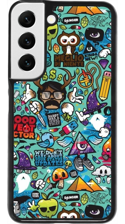 Coque Samsung Galaxy S22 - Mixed Cartoons Turquoise