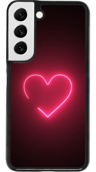 Samsung Galaxy S22 Case Hülle - Valentine 2023 single neon heart