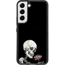 Samsung Galaxy S22 Case Hülle - Silikon schwarz Halloween 2023 rose and skeleton