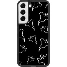 Samsung Galaxy S22 Case Hülle - Silikon schwarz Halloween 2024 black and white ghosts